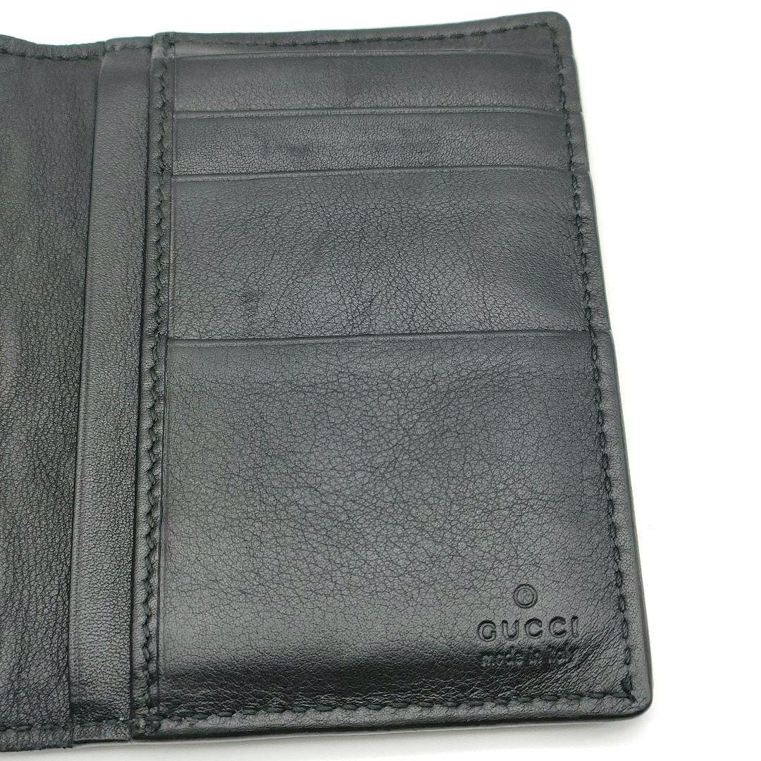 GUCCI グッチ シマ カードケース 名刺入れ　本革 レザー ブラック メンズ
