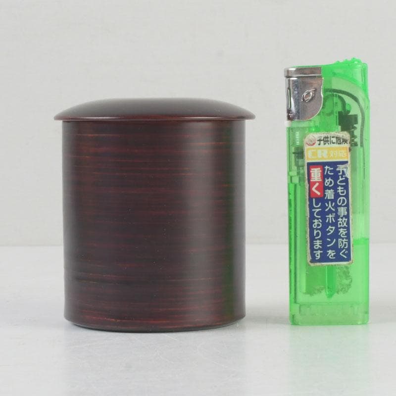 茶道具　塗師　手塚隆作　桧小筒　金輪寺棗　共布共箱　V　9895