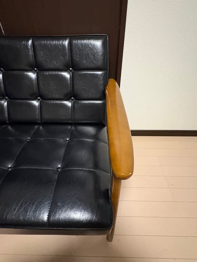 【H.shop】カリモク60 Kチェア 2人掛け スタンダードブラック