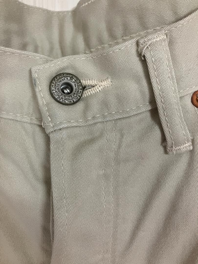 未使用級 sanca テーパード ベージュ デニム チノ L サンカ 日本製