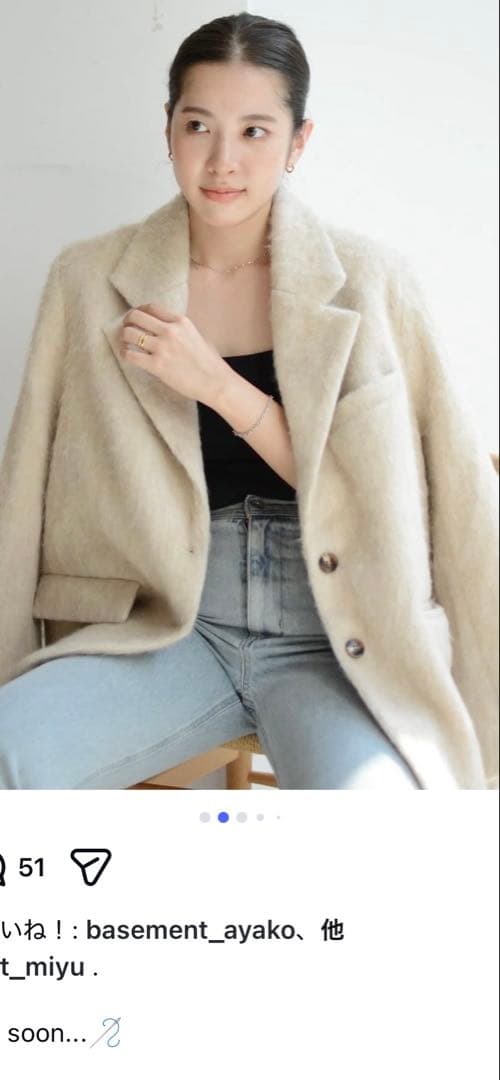 本日限定最終値下！ベースメントオンライン　モヘアシャギージャケットコート