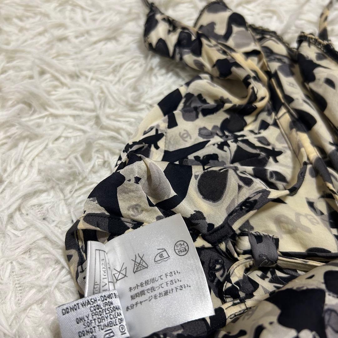 良品✨CHANEL 42 シルク フラワー カメリア ココマーク キャミソール