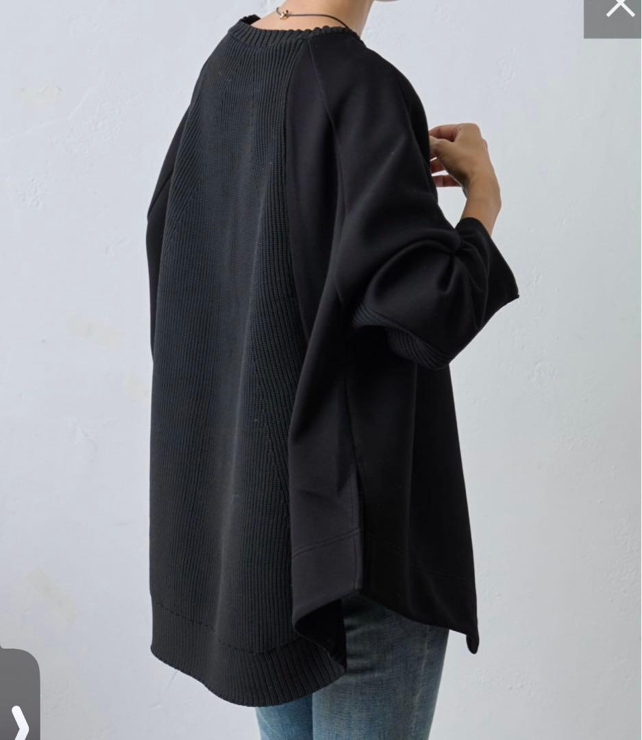 美品 ビアズリー 24AW ニットコンビダンボールプルオーバー ブラック