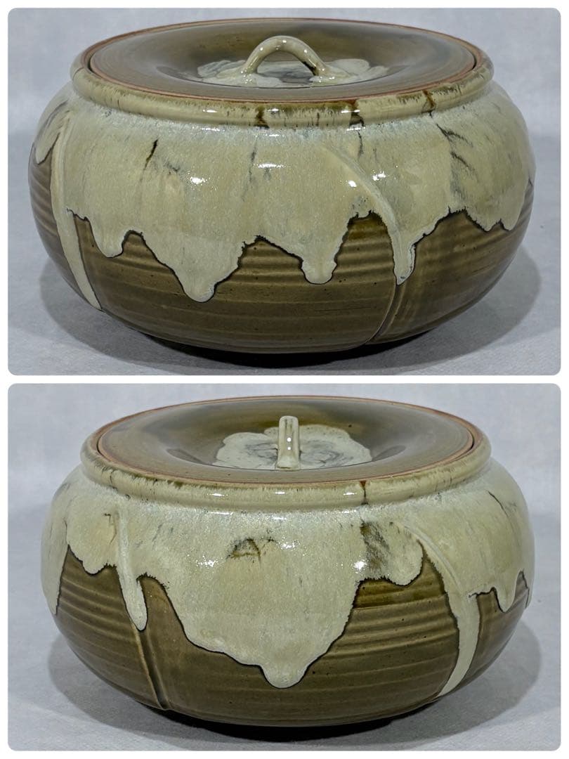 即中斎好　福森比路志造　萬古捻梅水指　替蓋付　美品　共箱　茶道具　送料込