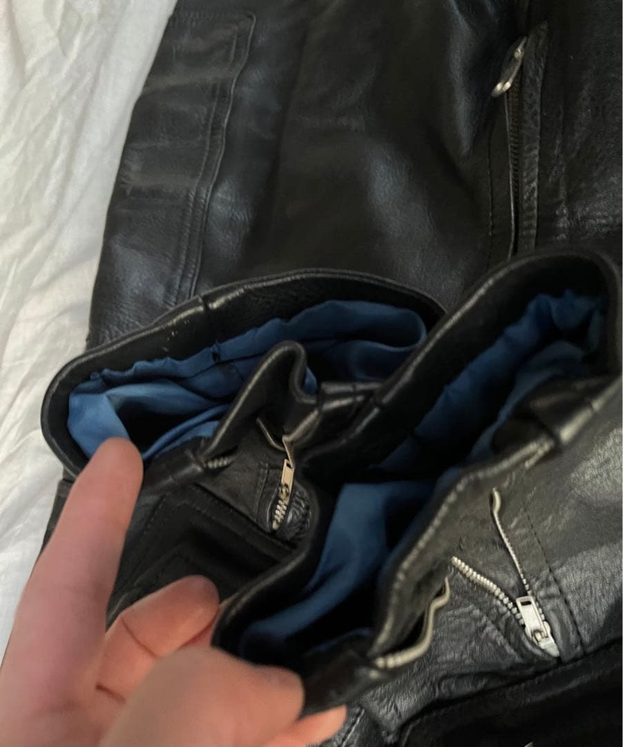 rst ブラックレザー　つなぎ　オールインワン