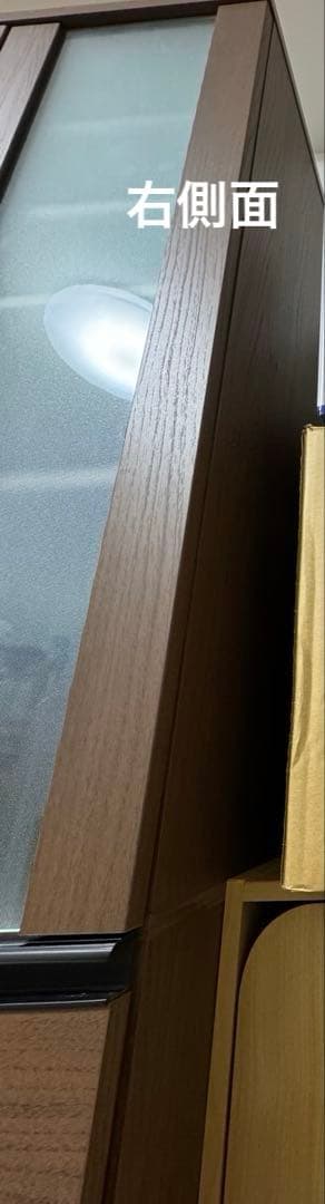 ニトリ　食器棚　ダークブラウン ガラス戸