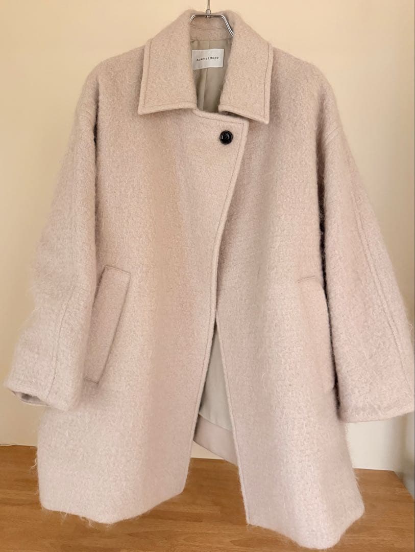 え*ー様 アダムエロペ23AW モヘヤシャギーミドルコート　ベージュ