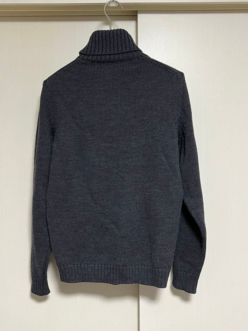 良品 イタリア製 ZANONE 48 ウールタートルネックニット グレー