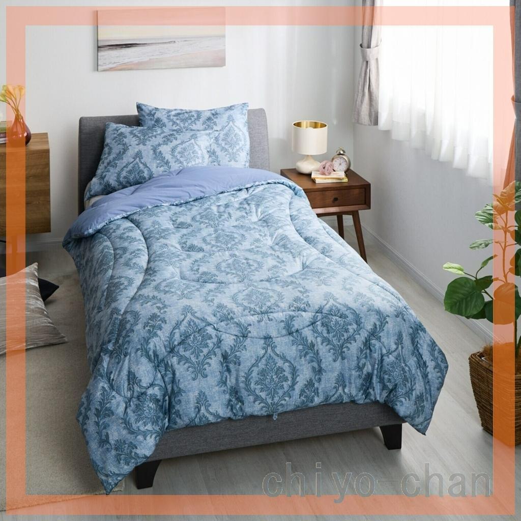 【２枚】モリリン ほこりが出にくい カーボンホット 掛けふとん＜シングル＞ブルー