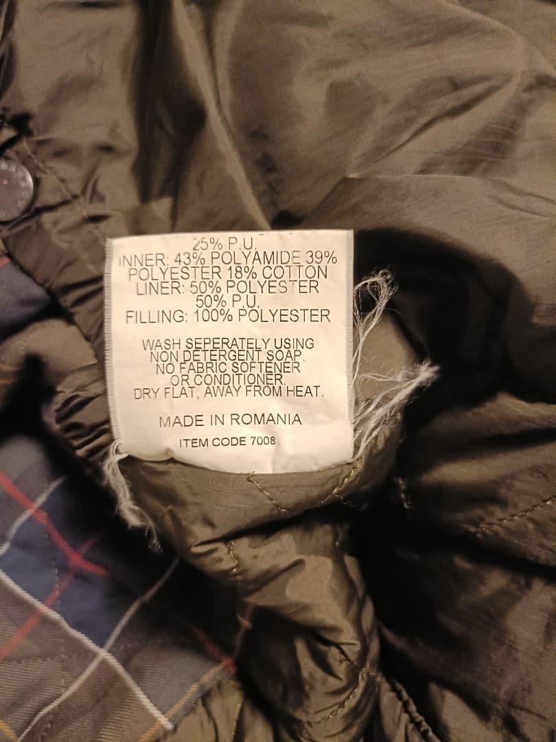 ビンテージ Barbour 中綿コート