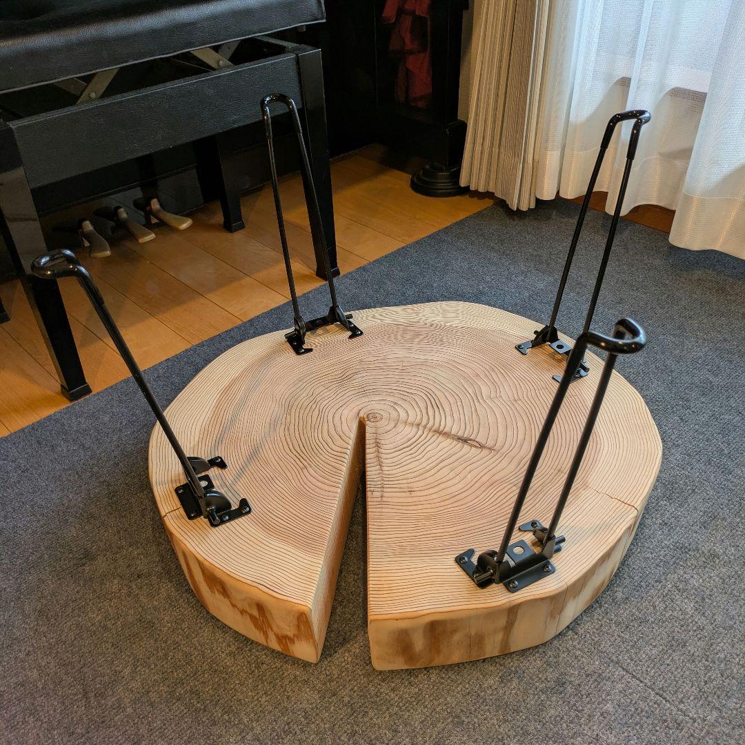 杉　アイアン脚　テーブル　切り株　 輪切り　高さ約41.5㎝