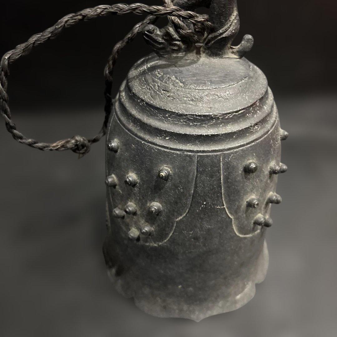 「【古仏具】大型 鋳物鈴 仏鈴 祈祷鈴 喚鐘 寺院仏具 古道具 時代物」