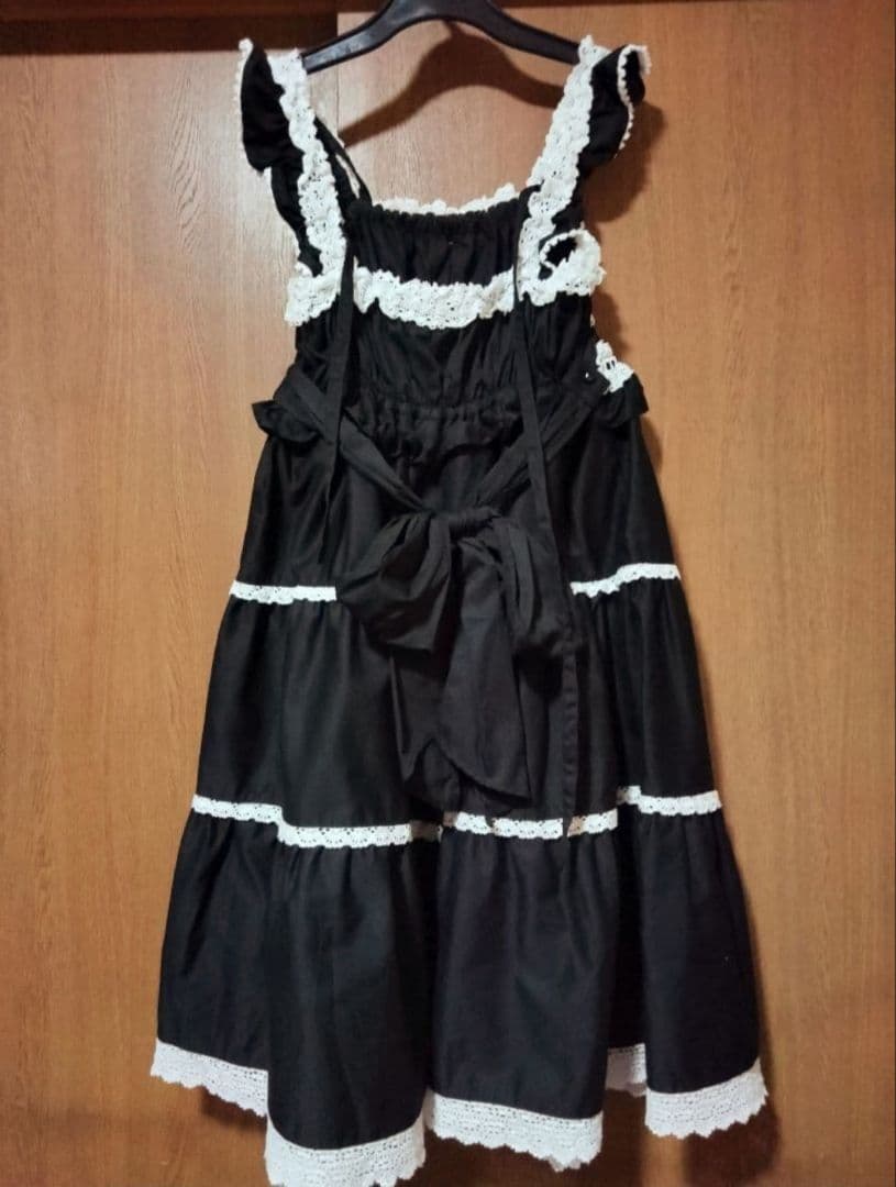 BABY シャーリングベビードールジャンパースカート 黒