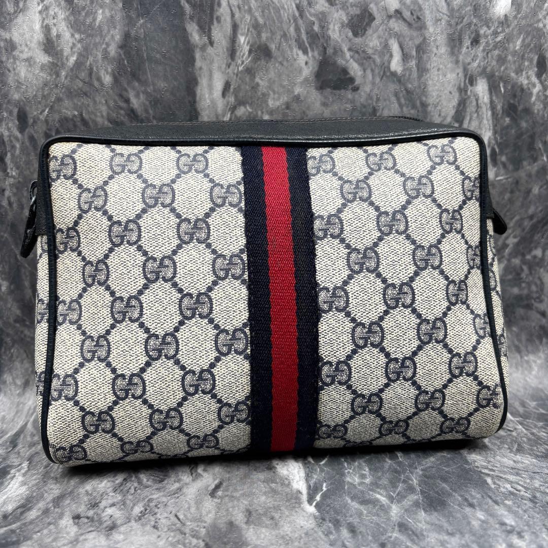 ✨美品✨GUCCI シェリーライン GG ネイビー クラッチバッグ レザー