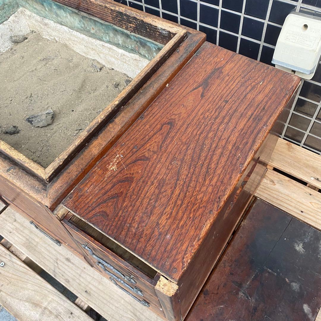 時代物 長火鉢 5杯 引き出し付き 古道具 昭和レトロ 古民家 インテリア