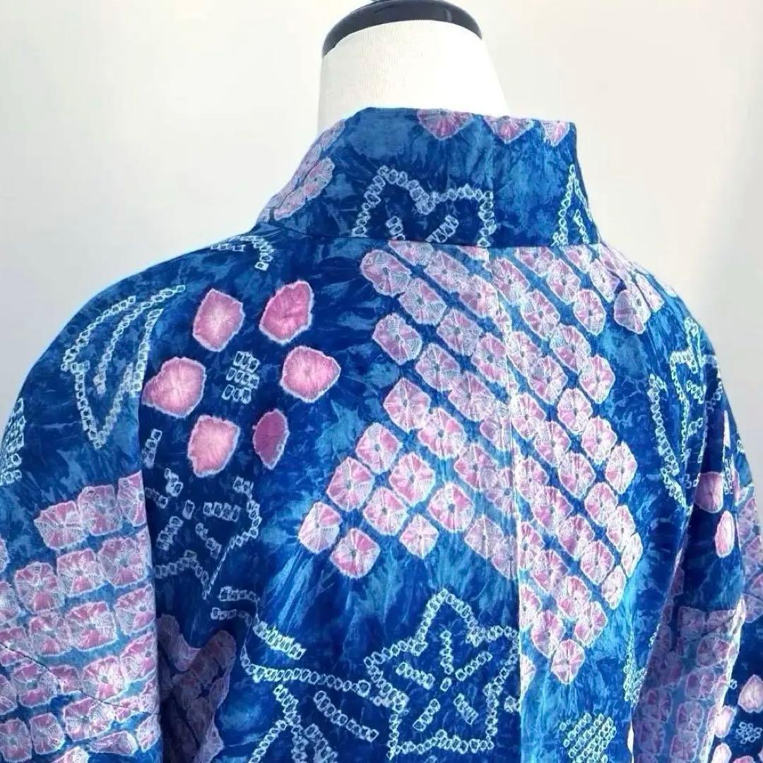 つくし 有松鳴海絞り・蜘蛛絞り浴衣　身丈157cm ピンク　No.-24