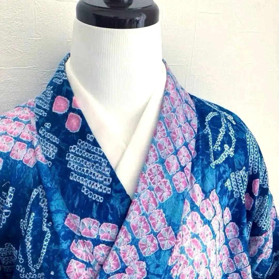 つくし 有松鳴海絞り・蜘蛛絞り浴衣　身丈157cm ピンク　No.-24