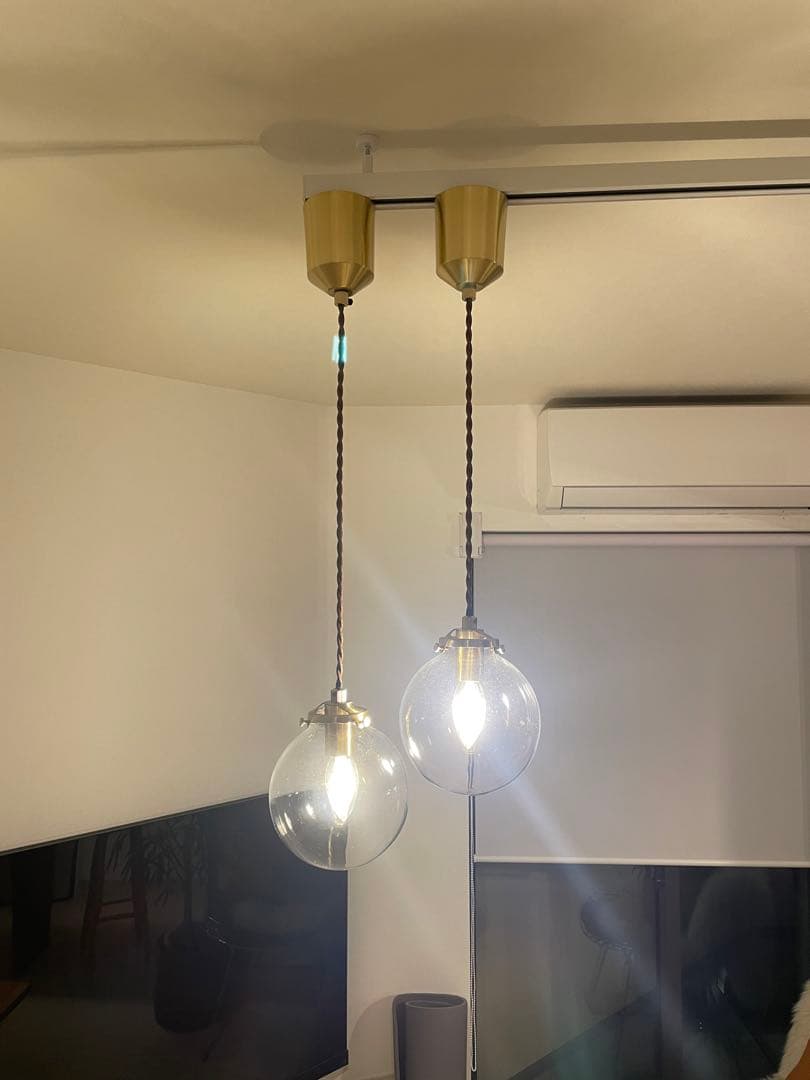 ペンダントライト(ゴールド) 2灯※LED付き