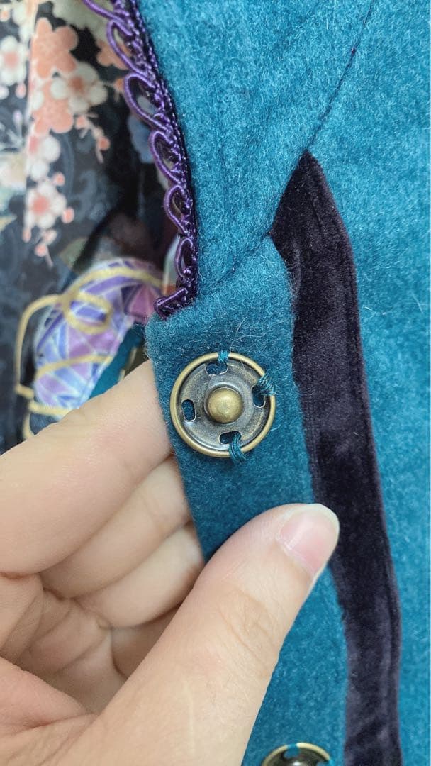 OZZON JAPAN 和柄　和風　ポンチョ　リバーシブル