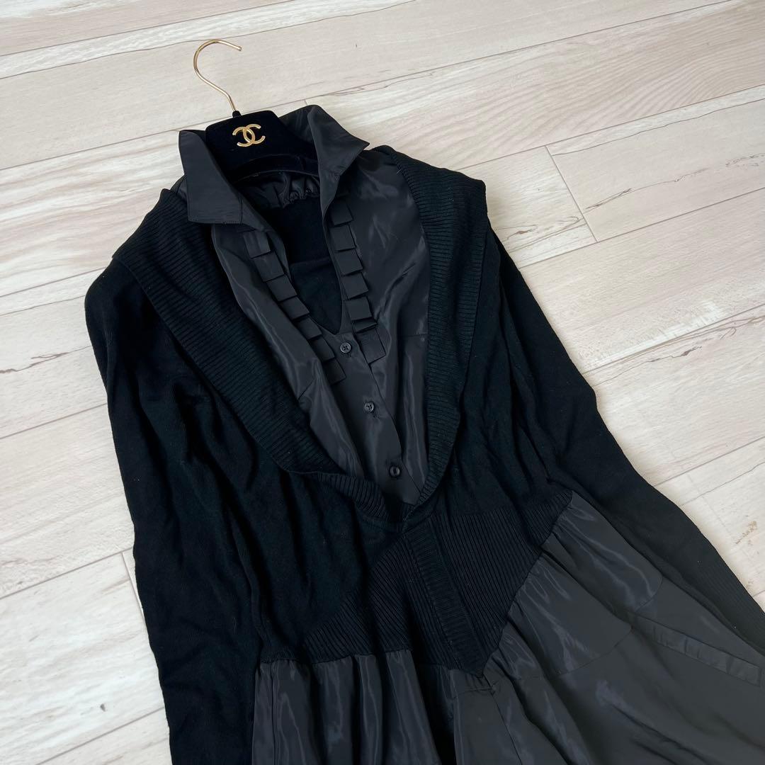 【美品】エイココンドウ　イーセンセーション　切り替え　バルーンワンピース　44