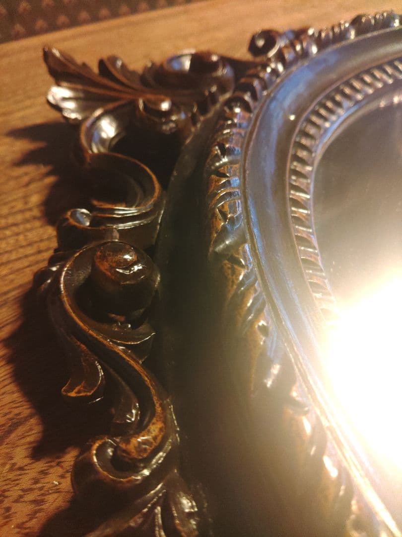 美品　ウォールミラー　オーバルミラー　イタリア製　壁掛け　鏡　ヴィンテージ　希少