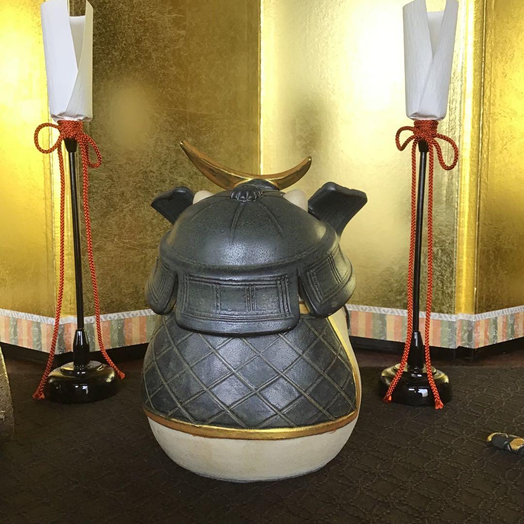 猫武将<(*ΦωΦ*)> 白猫さん［黒兜、鎧、刀］伊達形