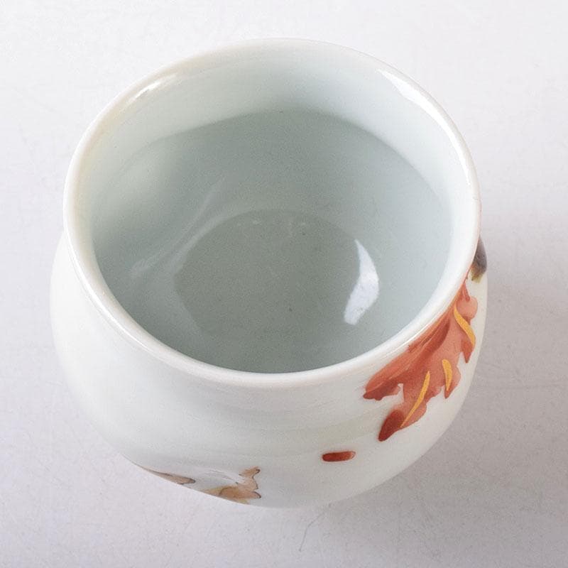 高橋誠作　色絵雀図　ぐい呑　酒盃　共布共箱　V　8226