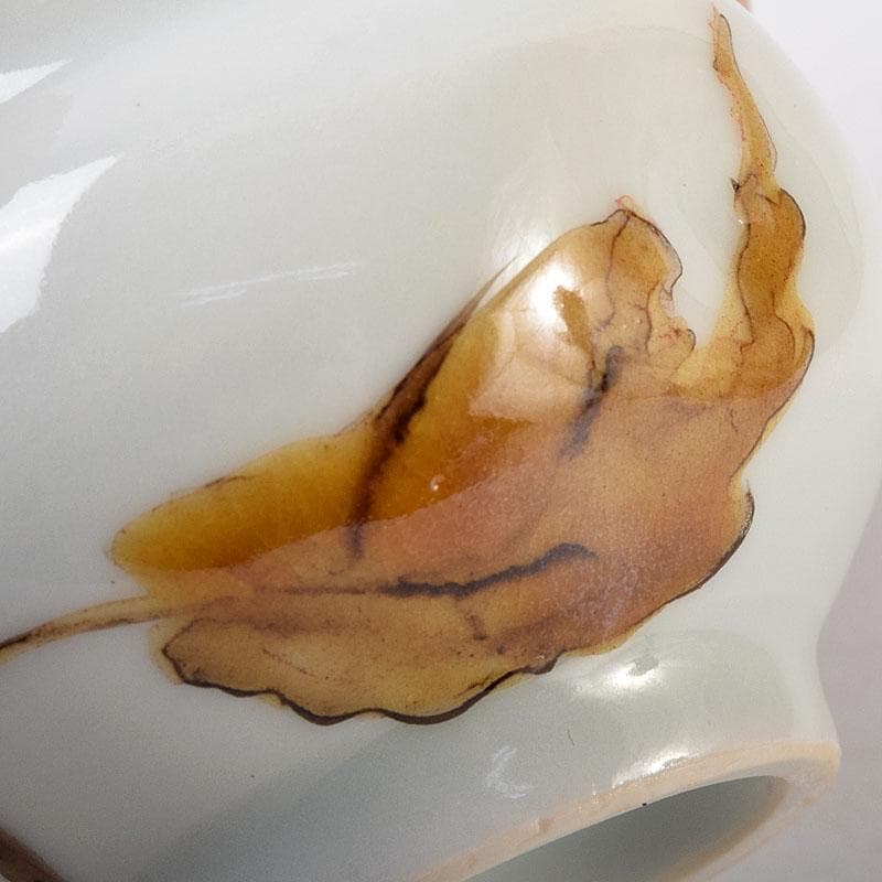 高橋誠作　色絵雀図　ぐい呑　酒盃　共布共箱　V　8226