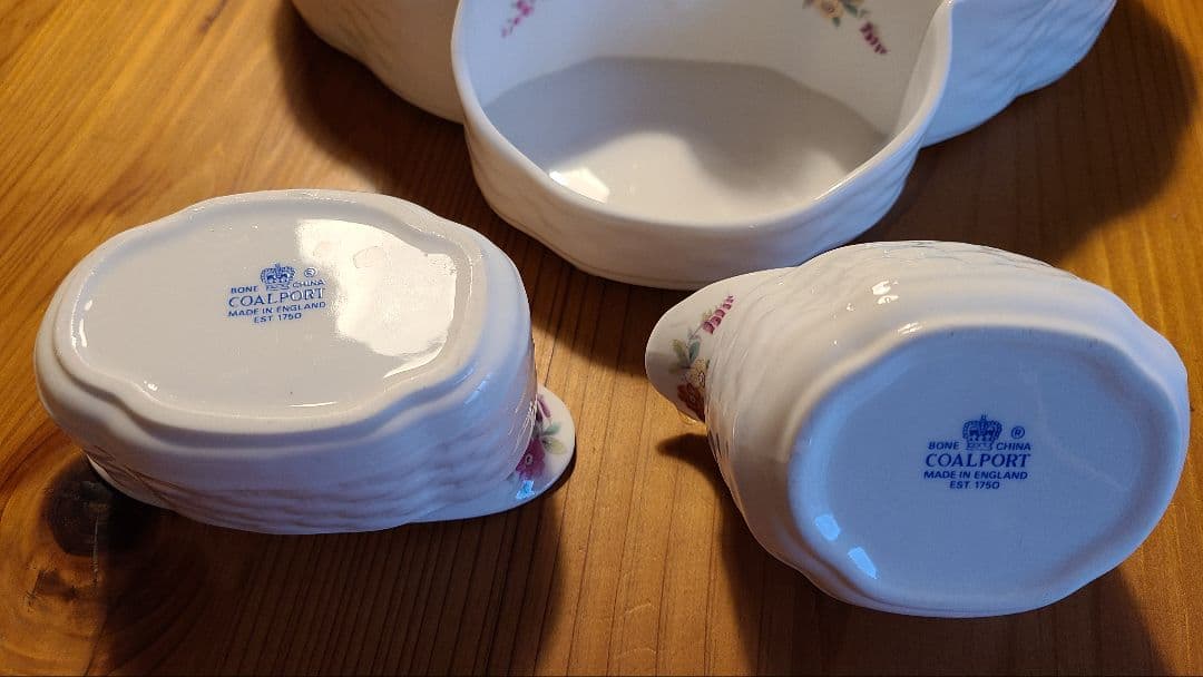 フラワーバスケット 3点セット Coalport コールポート