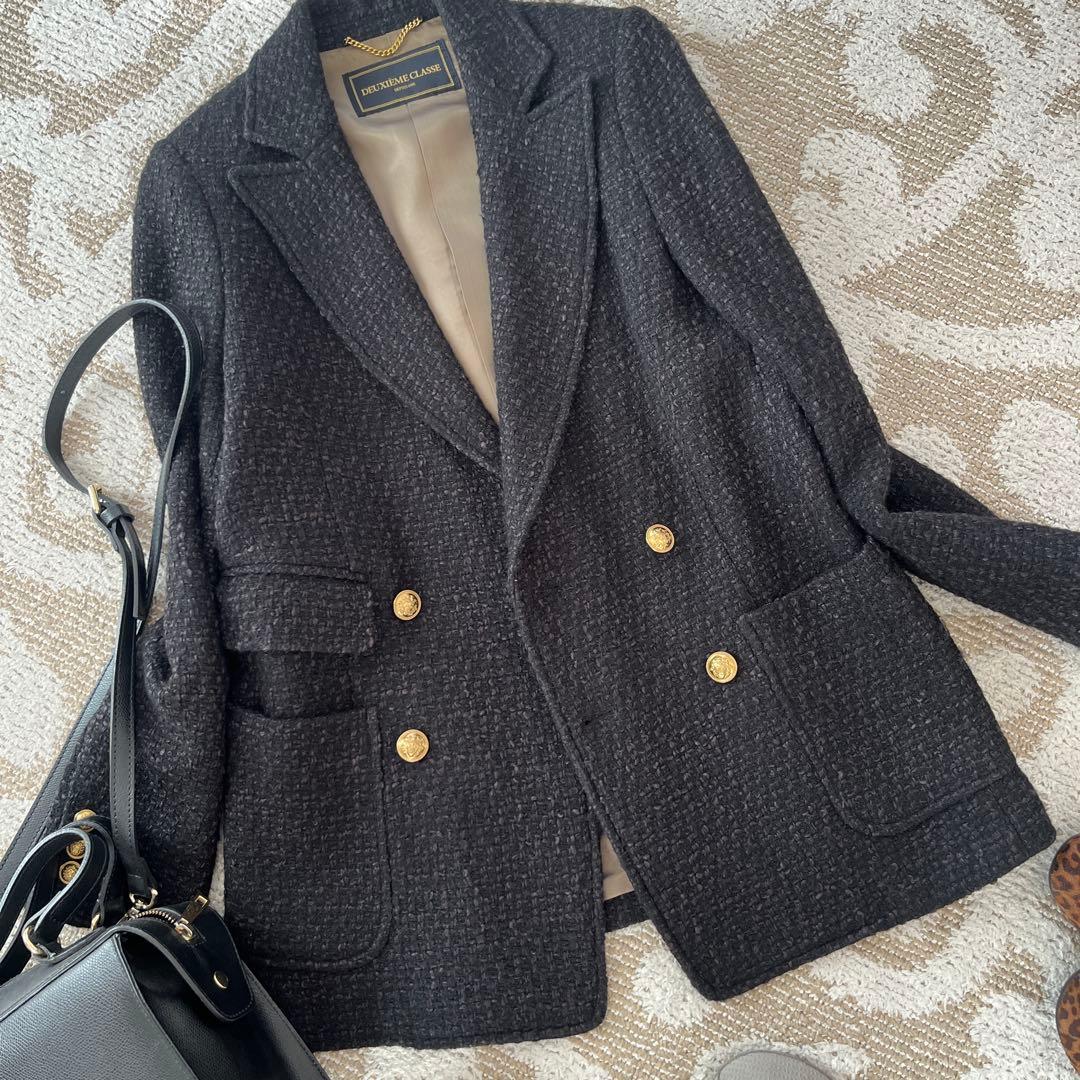 Deuxieme Classeツイードテーラードジャケット38サイズ
