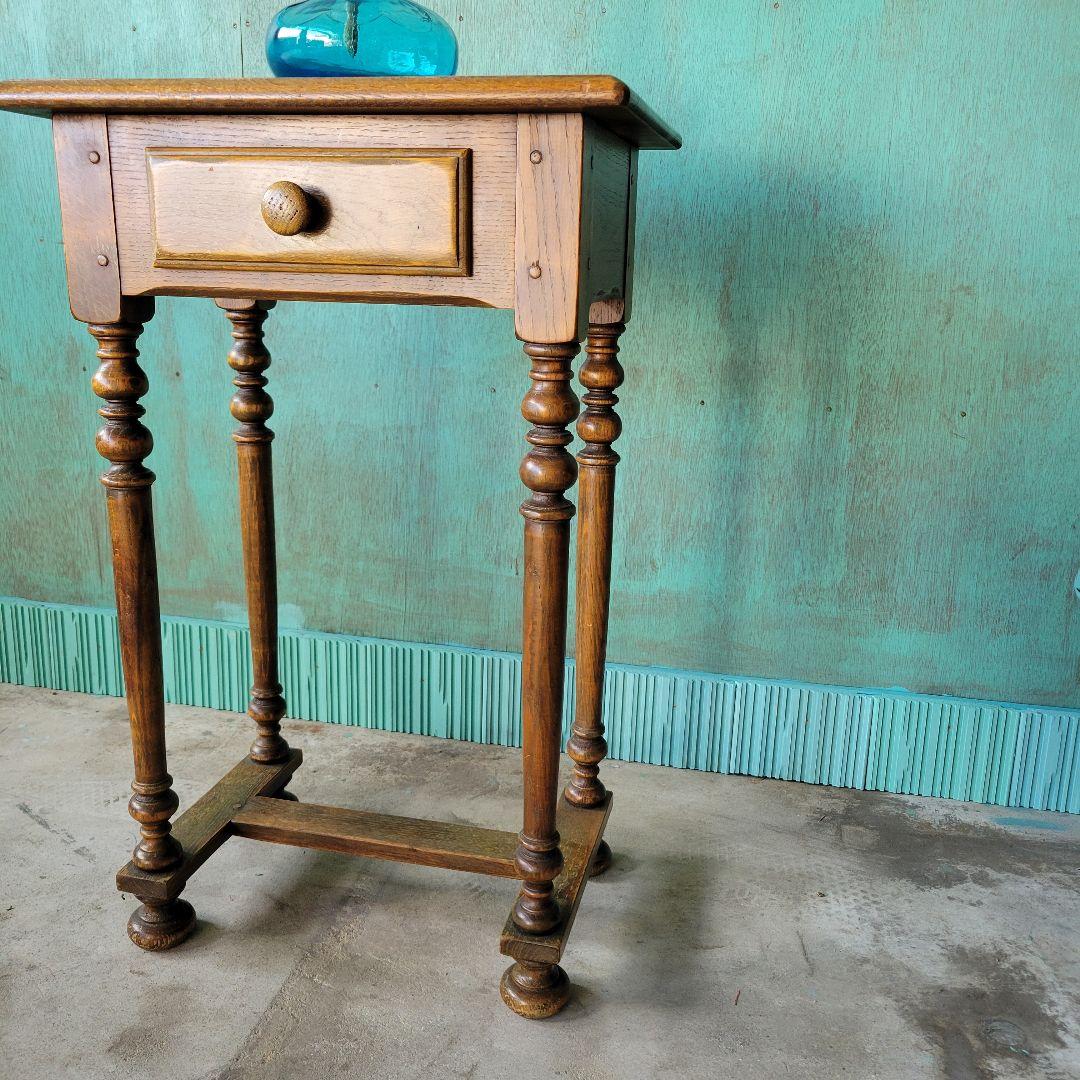 英国アンティークのコンソールテーブル 引き出し　イギリス　オーク材
