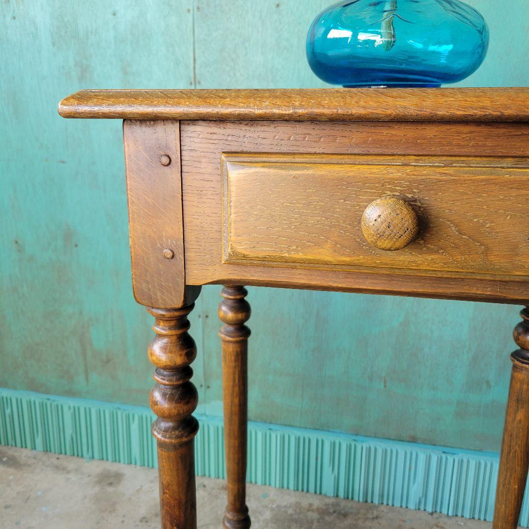 英国アンティークのコンソールテーブル 引き出し　イギリス　オーク材