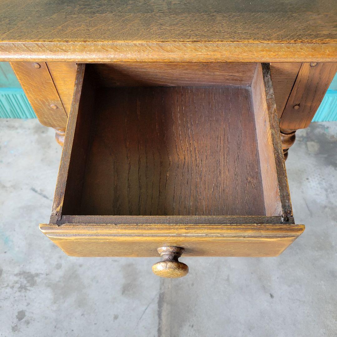 英国アンティークのコンソールテーブル 引き出し　イギリス　オーク材