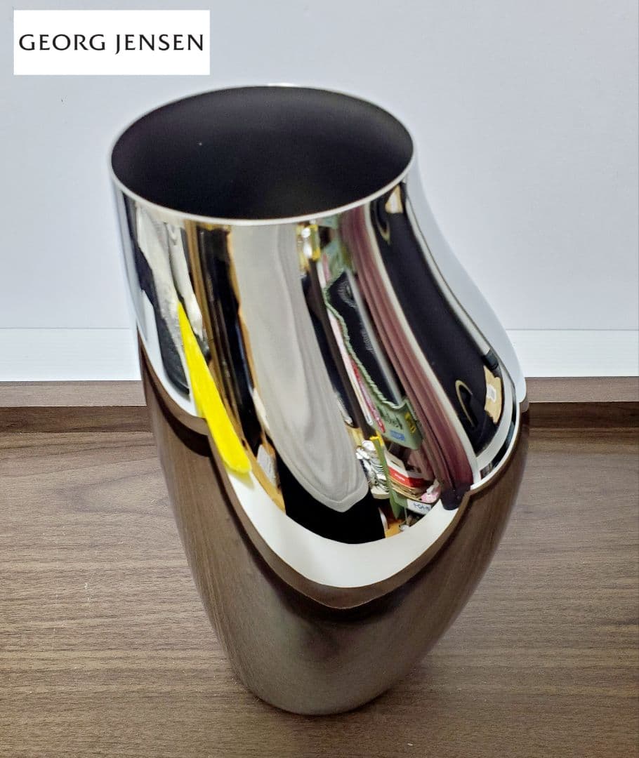 ジョージ・ジェンセン　SKYコレクション　フラワーベース　ステンレス　デンマーク