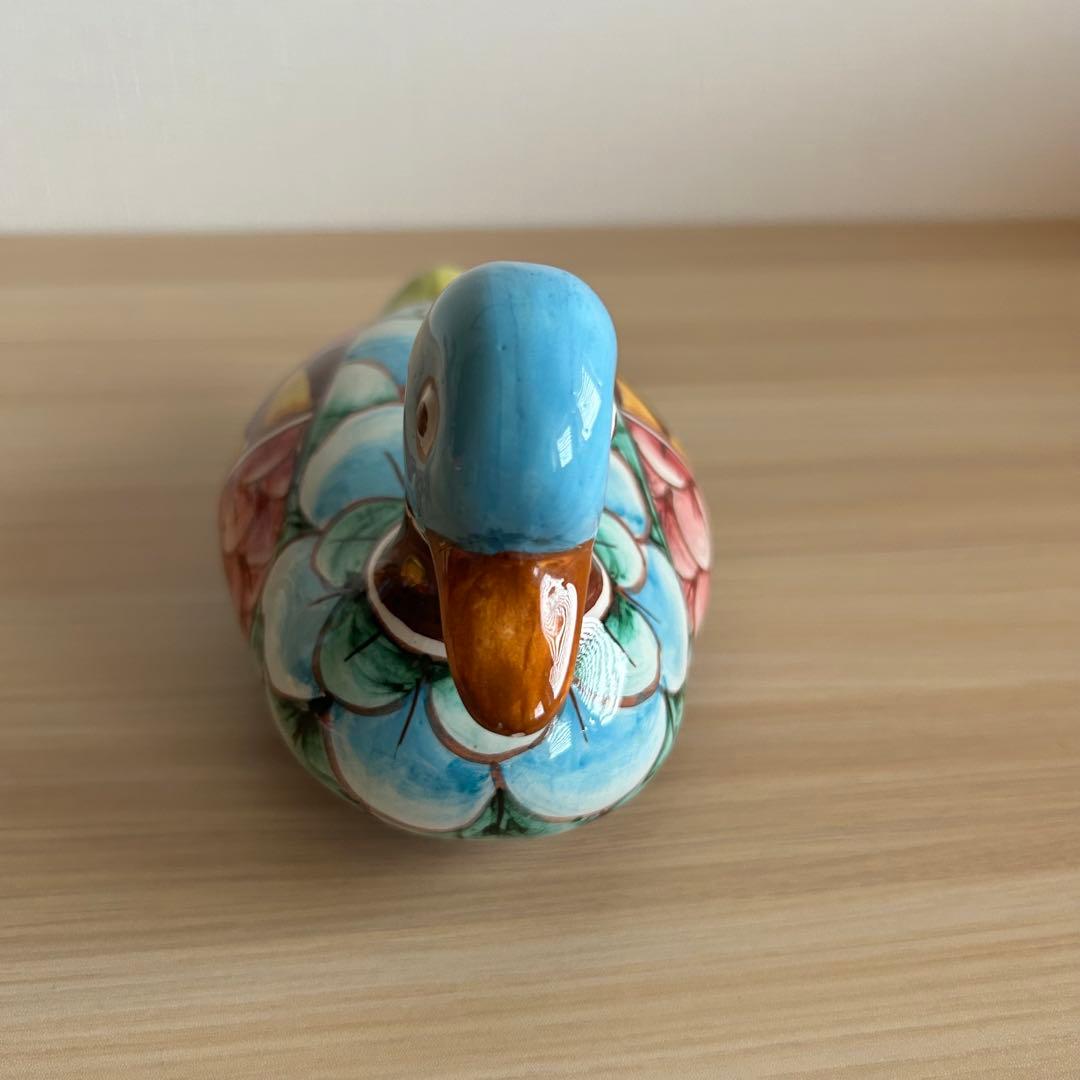 アンティーク　Gubbio グッビオ　イタリア製陶器　カモ　セット　置物