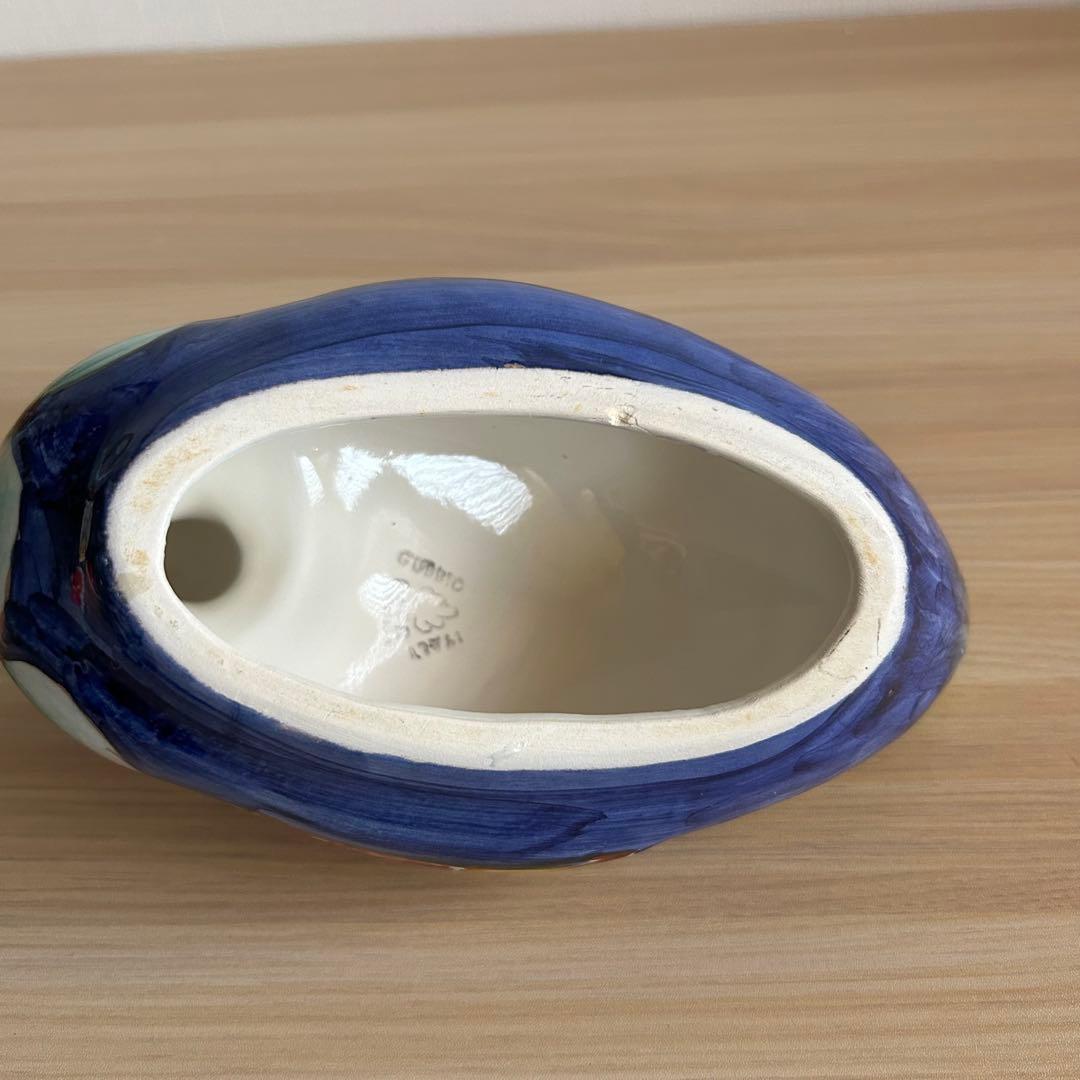 アンティーク　Gubbio グッビオ　イタリア製陶器　カモ　セット　置物