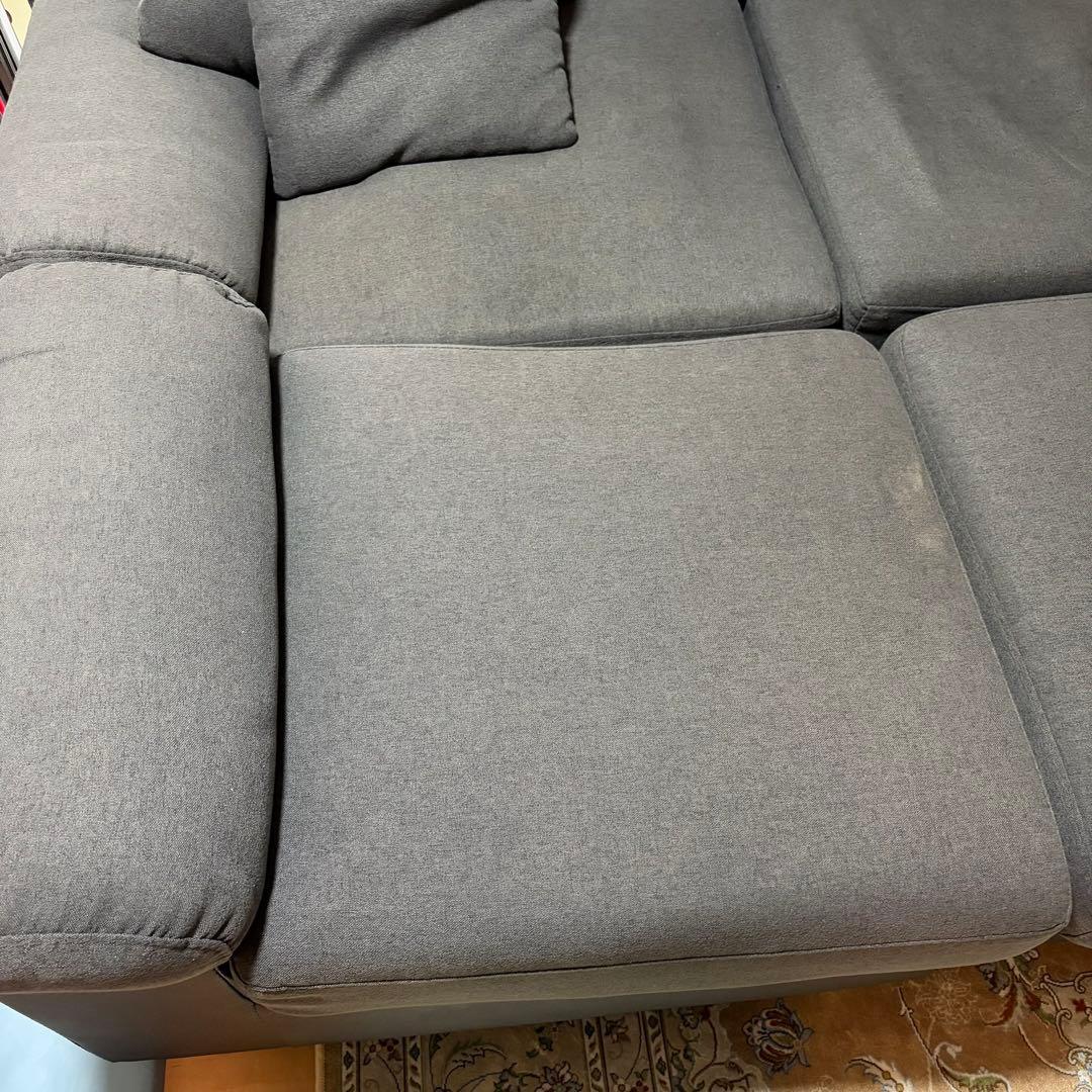 ソファ　カウチソファ　３人掛け　ソファーセット　オットマン付き　フルカバーリング