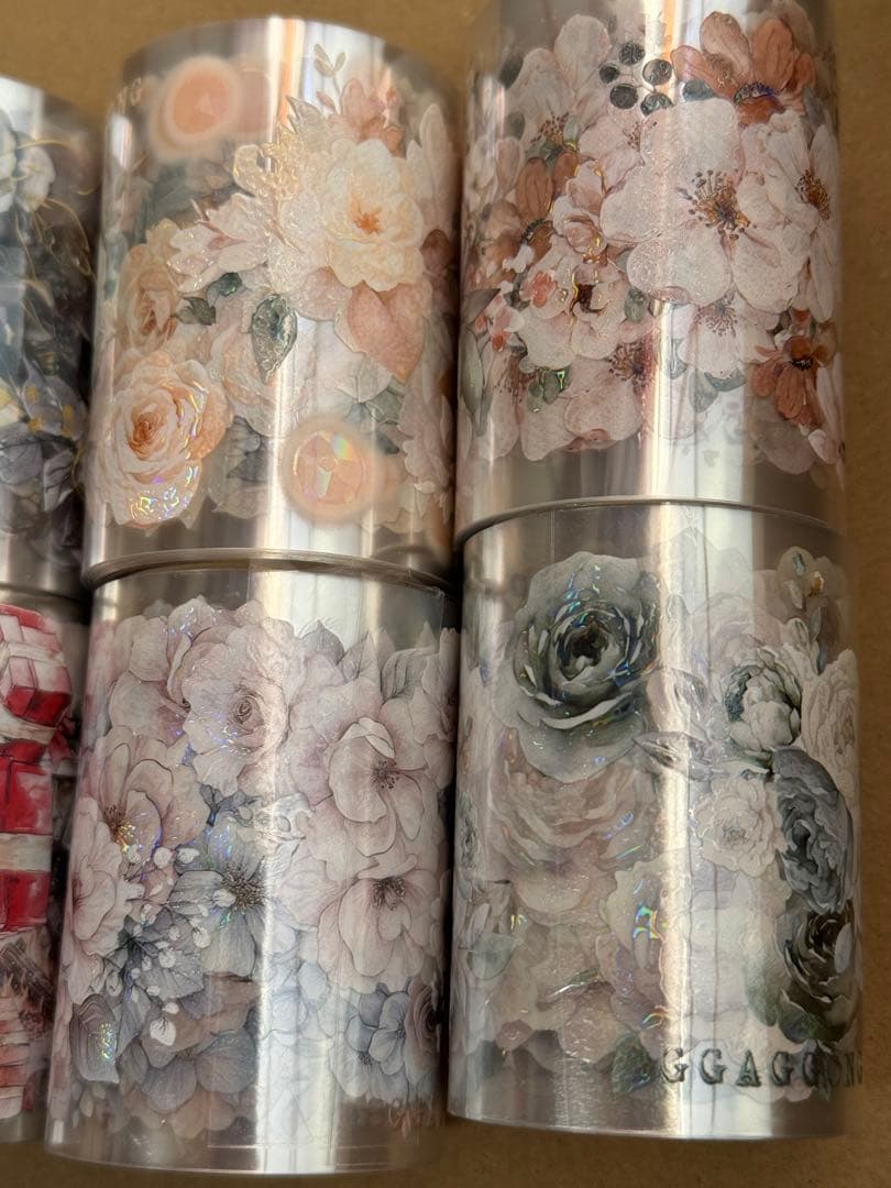 ggaggong マスキングテープ8個セット 花 コラージュ素材 装飾