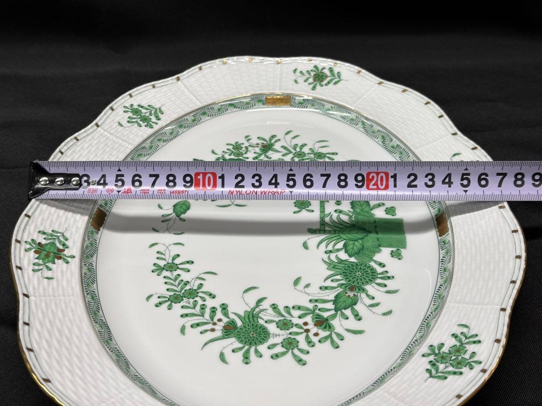 【美品】HEREND アポニーグリーン　オーバル　プレート　37cm