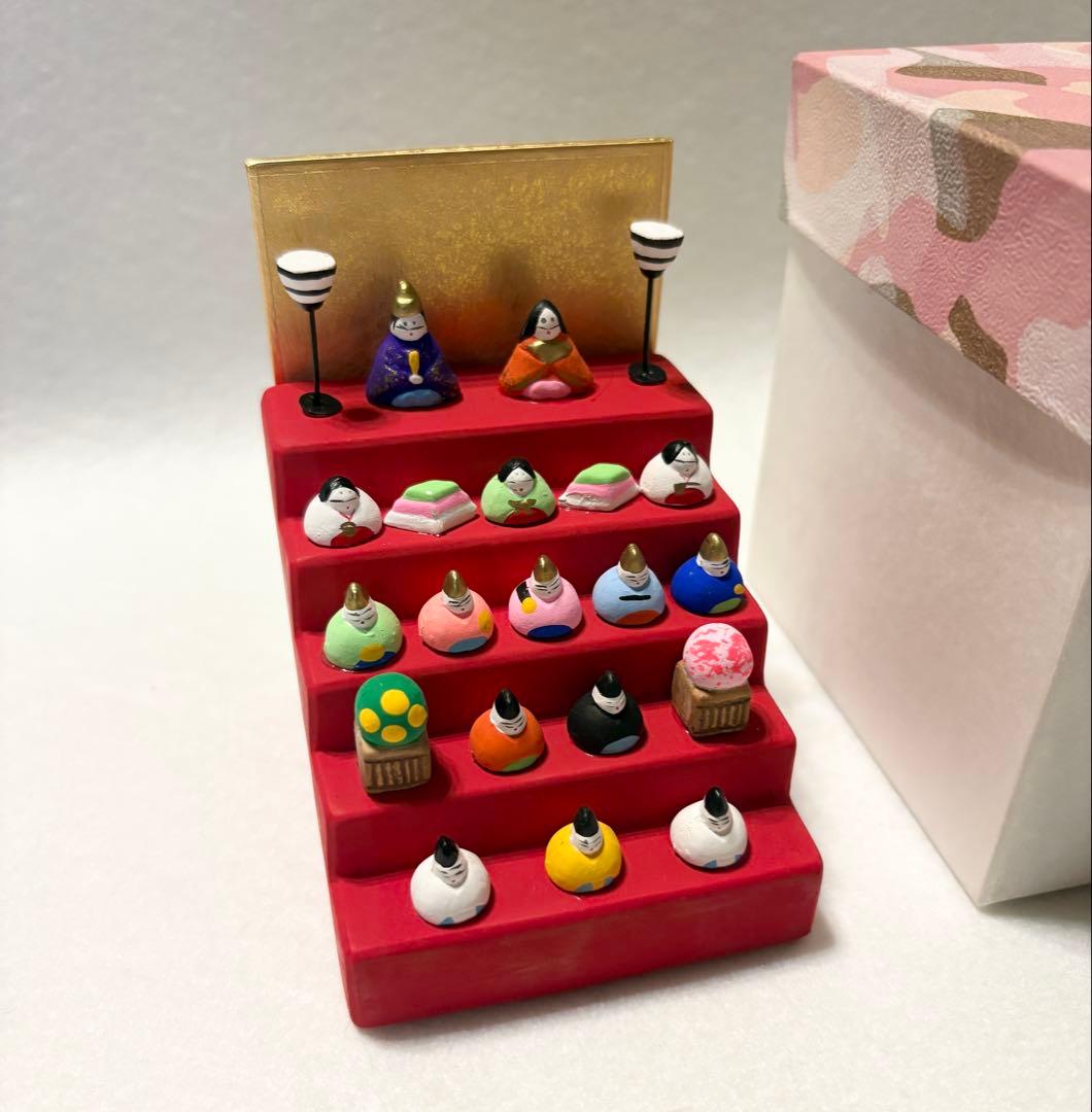 豪勝作 ミニ 京陶雛段かざり お雛人形 豪勝 ひな人形 卓上 ミニチュア