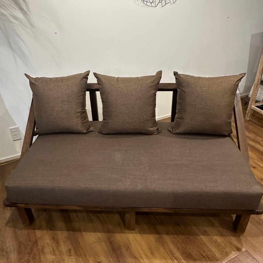 【訳あり】バリ島チークソファ　2人掛けソファw150cm 通常220,000円が