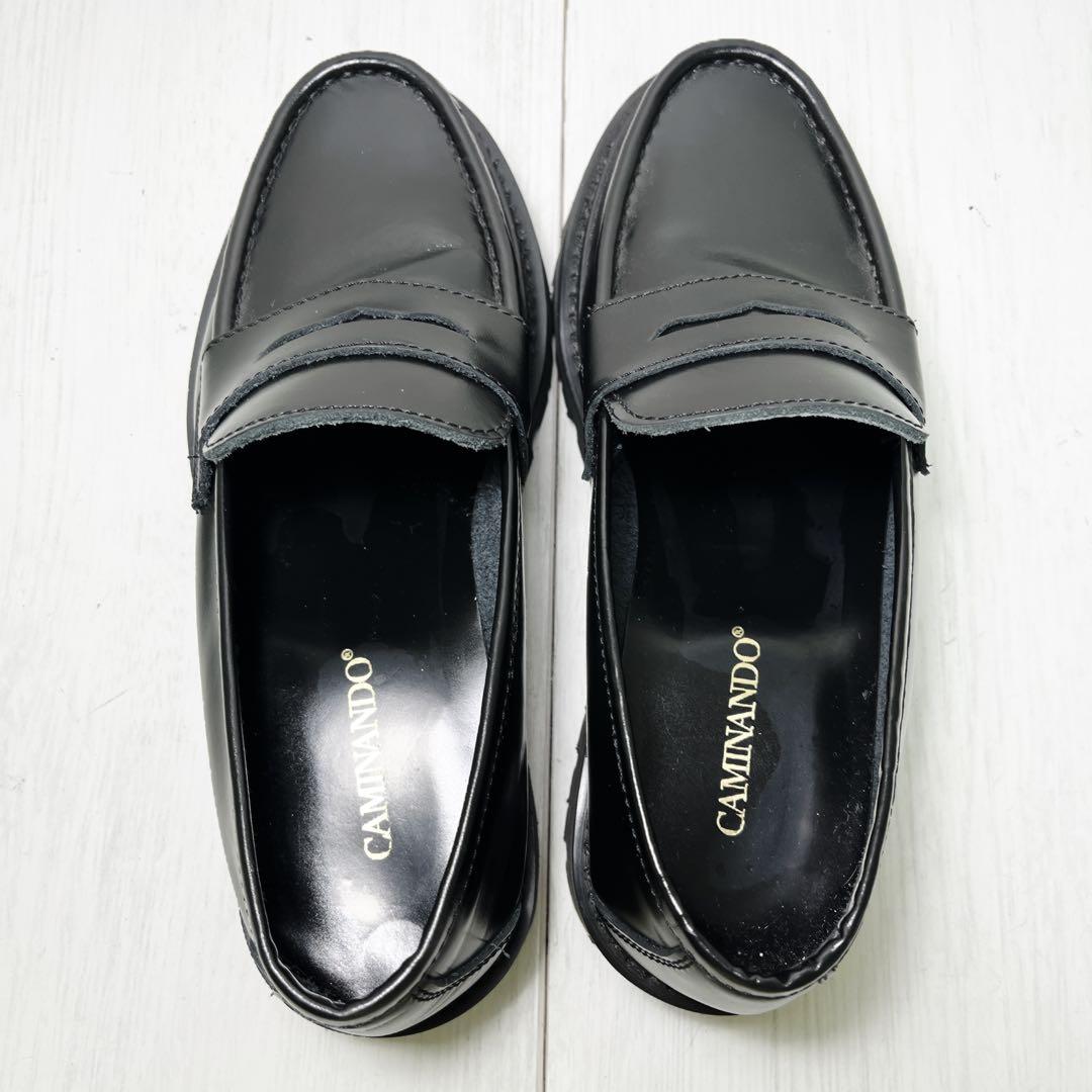 カミナンド US6 ローファー　厚底 ブラック