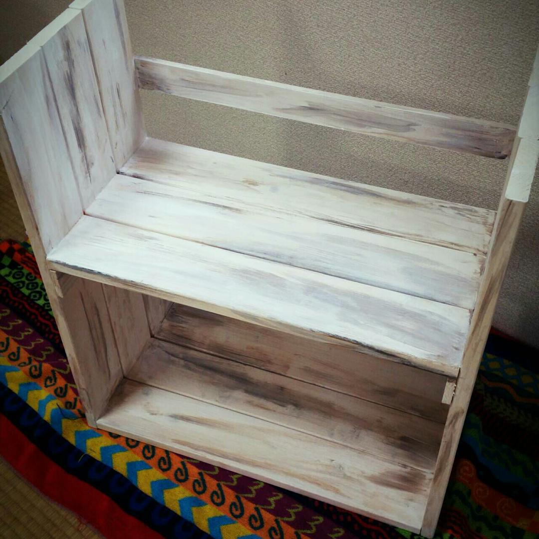 男前インテリア　シャビー加工多目的ラック