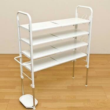 伸縮式シューズラック　BK/SL/WH