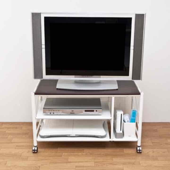 ゲーム機収納AVラック　80幅　BK/WH