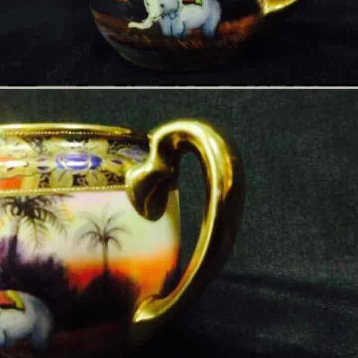 里帰り初期手塗りオールドノリタケクリーマー 象さん