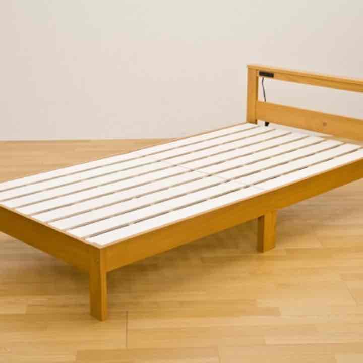 Salem　棚・コンセント付きベッド　DBR/LBR  定価65000円相当